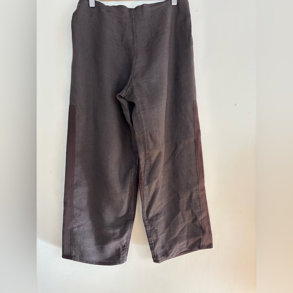 The Row Linen Blend Wide Leg Cropped Culotte Pants Drawstring Waist Small - Picture 4 of 11